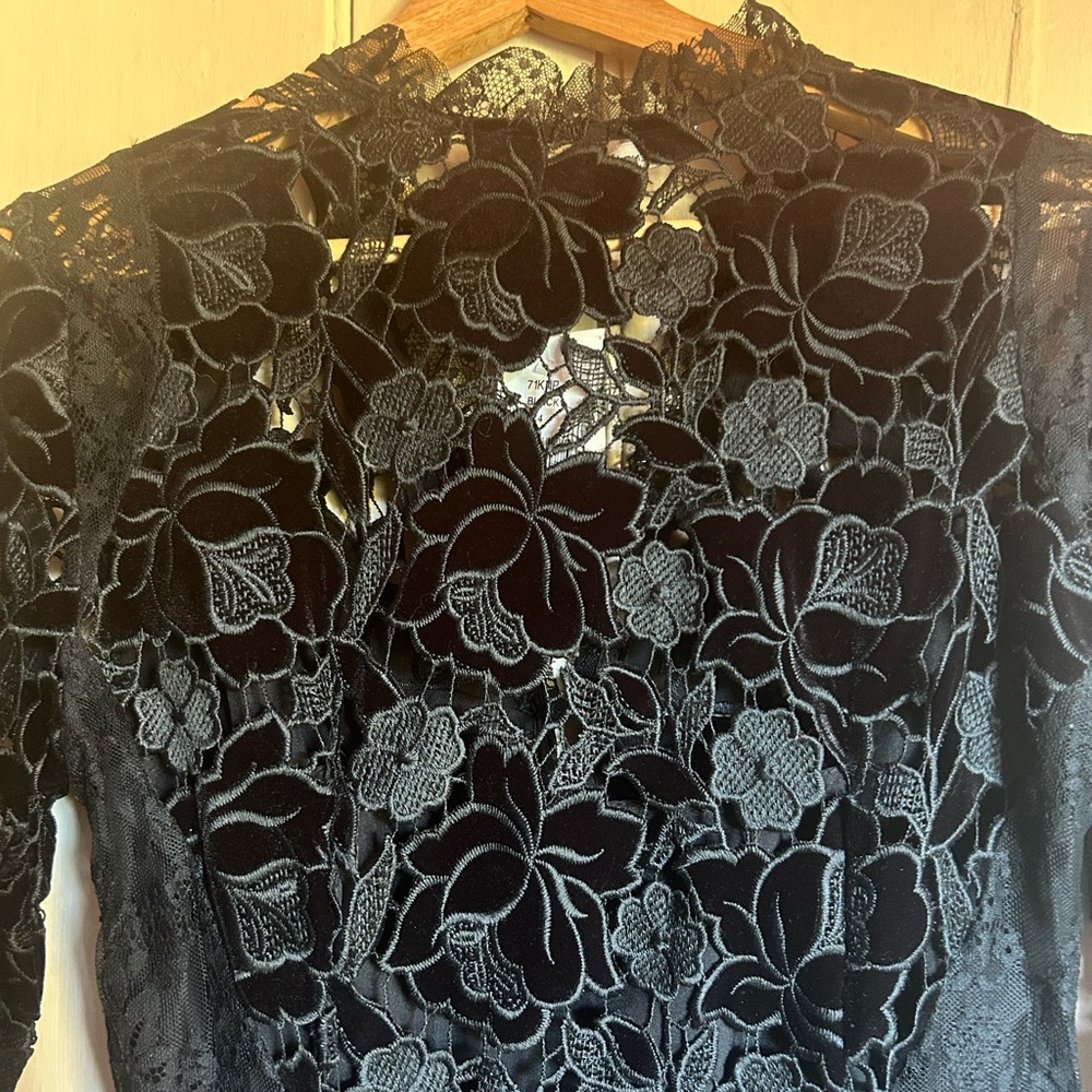 NWT French Connection Velvet And Lace Dress - Picture 6 of 8